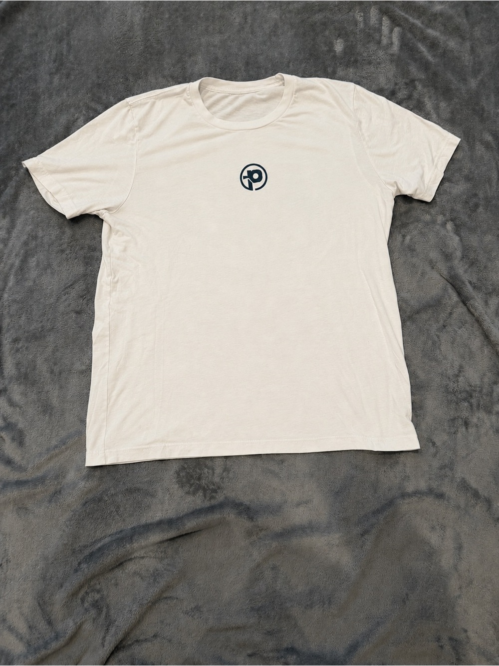 Men's Cream Logo Crew T-Shirt with Center Emblem